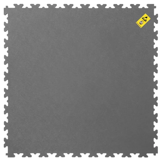 Image showing the 7mm X-Joint ESD flooring tile, with a ground stud to connect to earth