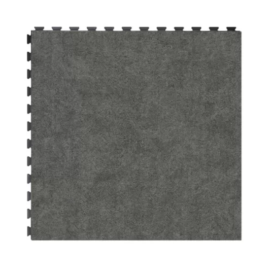 Infinity modular commercial retail floor tile in a graphite effect surface finish