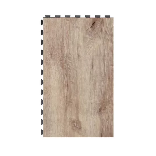 Infinity modular commercial floor tile in a natural wood effect surface finish