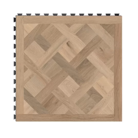 Infinity modular commercial and retail floor tile in a parquet effect surface finish