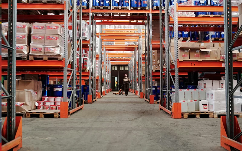 Concrete flooring in warehouse used to compare warehouse flooring types